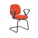 Jota fabric visitors chair with fixed arms - Tortuga Orange