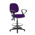 Jota draughtsmans chair with fixed arms - Tarot Purple
