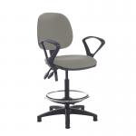 Jota draughtsmans chair with fixed arms - Slip Grey