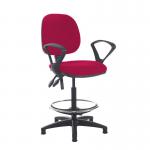 Jota draughtsmans chair with fixed arms - Diablo Pink