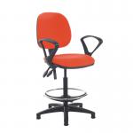 Jota draughtsmans chair with fixed arms - Tortuga Orange