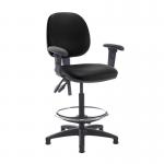 Jota draughtsmans chair with adjustable arms - Nero Black vinyl VD22-000-00110