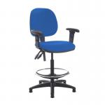 Jota draughtsmans chair with adjustable arms - Scuba Blue