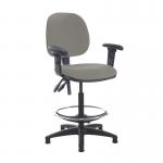 Jota draughtsmans chair with adjustable arms - Slip Grey