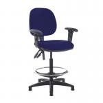 Jota draughtsmans chair with adjustable arms - Ocean Blue