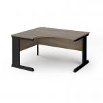 Vivo left hand ergonomic desk 1400mm - black frame, Nebraska Oak top VEL14-K-NO