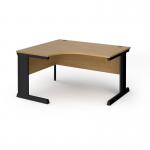 Vivo left hand ergonomic desk 1400mm - black frame, oak top VEL14-K-O