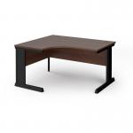 Vivo left hand ergonomic desk 1400mm - black frame, walnut top VEL14-K-W