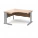 Vivo left hand ergonomic desk 1400mm - silver frame, beech top VEL14-S-B