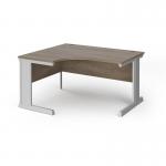Vivo left hand ergonomic desk 1400mm - silver frame, Nebraska Oak top VEL14-S-NO