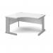 Vivo left hand ergonomic desk 1400mm - silver frame, white top VEL14-S-WH