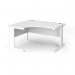 Vivo left hand ergonomic desk 1400mm - white frame, white top VEL14-WH-WH