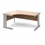 Vivo left hand ergonomic desk 1600mm - silver frame, beech top VEL16B