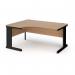 Vivo left hand ergonomic desk 1600mm - black frame, beech top VEL16-K-B