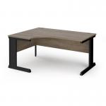 Vivo left hand ergonomic desk 1600mm - black frame, Nebraska Oak top VEL16-K-NO