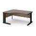 Vivo left hand ergonomic desk 1600mm - black frame, Nebraska Oak top VEL16-K-NO