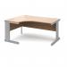 Vivo left hand ergonomic desk 1600mm - silver frame, beech top VEL16-S-B