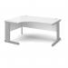Vivo left hand ergonomic desk 1600mm - silver frame, white top VEL16-S-WH