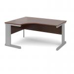 Vivo left hand ergonomic desk 1600mm - silver frame and walnut top