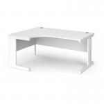 Vivo left hand ergonomic desk 1600mm - white frame, white top VEL16-WH-WH
