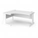 Vivo left hand ergonomic desk 1600mm - white frame, white top VEL16-WH-WH