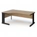 Vivo left hand ergonomic desk 1800mm - black frame, Kendal Oak top VEL18-K-KO