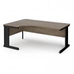 Vivo left hand ergonomic desk 1800mm - black frame, Nebraska Oak top VEL18-K-NO