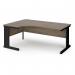Vivo left hand ergonomic desk 1800mm - black frame, Nebraska Oak top VEL18-K-NO