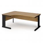 Vivo left hand ergonomic desk 1800mm - black frame, oak top VEL18-K-O