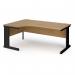 Vivo left hand ergonomic desk 1800mm - black frame, oak top VEL18-K-O