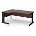 Vivo left hand ergonomic desk 1800mm - black frame, walnut top VEL18-K-W