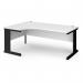 Vivo left hand ergonomic desk 1800mm - black frame, white top VEL18-K-WH