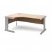 Vivo left hand ergonomic desk 1800mm - silver frame, beech top VEL18-S-B