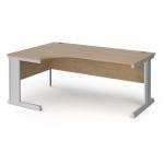 Vivo left hand ergonomic desk 1800mm - silver frame, Kendal Oak top VEL18-S-KO