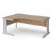Vivo left hand ergonomic desk 1800mm - silver frame, Kendal Oak top VEL18-S-KO