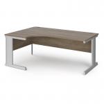 Vivo left hand ergonomic desk 1800mm - silver frame, Nebraska Oak top VEL18-S-NO