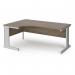 Vivo left hand ergonomic desk 1800mm - silver frame, Nebraska Oak top VEL18-S-NO