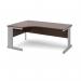 Vivo left hand ergonomic desk 1800mm - silver frame, walnut top VEL18-S-W