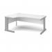 Vivo left hand ergonomic desk 1800mm - silver frame, white top VEL18-S-WH