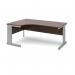 Vivo left hand ergonomic desk 1800mm - silver frame, walnut top VEL18W