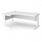 Vivo left hand ergonomic desk 1800mm - white frame, white top VEL18-WH-WH