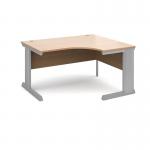 Vivo right hand ergonomic desk 1400mm - silver frame and beech top