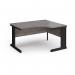 Vivo right hand ergonomic desk 1400mm - black frame, Grey Oak top VER14-K-GO