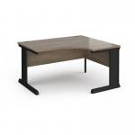 Vivo right hand ergonomic desk 1400mm - black frame, Nebraska Oak top VER14-K-NO