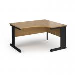 Vivo right hand ergonomic desk 1400mm - black frame, oak top VER14-K-O