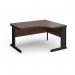 Vivo right hand ergonomic desk 1400mm - black frame, walnut top VER14-K-W