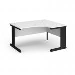 Vivo right hand ergonomic desk 1400mm - black frame, white top VER14-K-WH