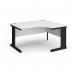 Vivo right hand ergonomic desk 1400mm - black frame, white top VER14-K-WH
