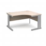 Vivo right hand ergonomic desk 1400mm - silver frame and maple top