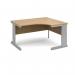 Vivo right hand ergonomic desk 1400mm - silver frame, oak top VER14O